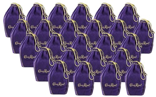 Crown Royal Purple Bag Gold Drawstring Bulk (Pack of 25)