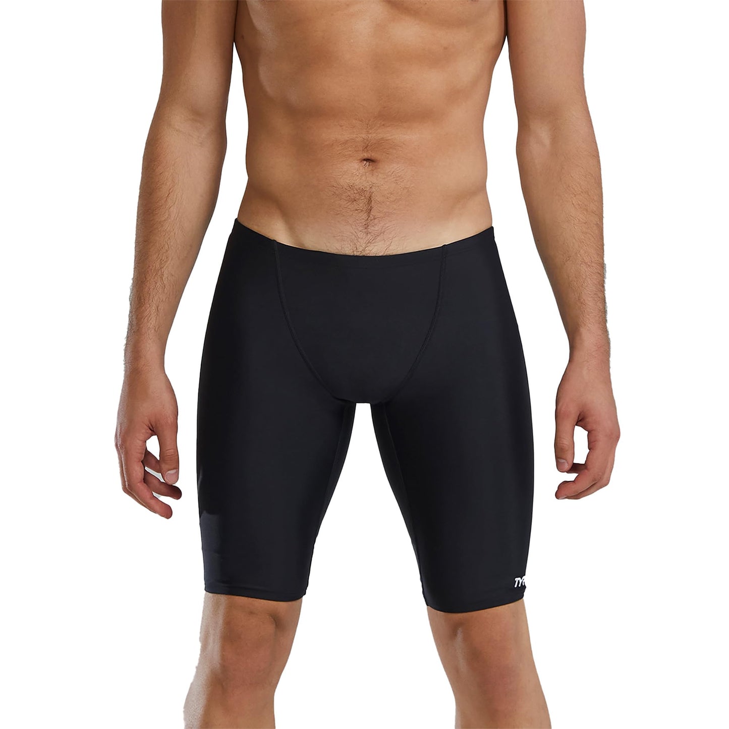 TYR Sport Men's Solid Jammer Swim Suit,Black,34