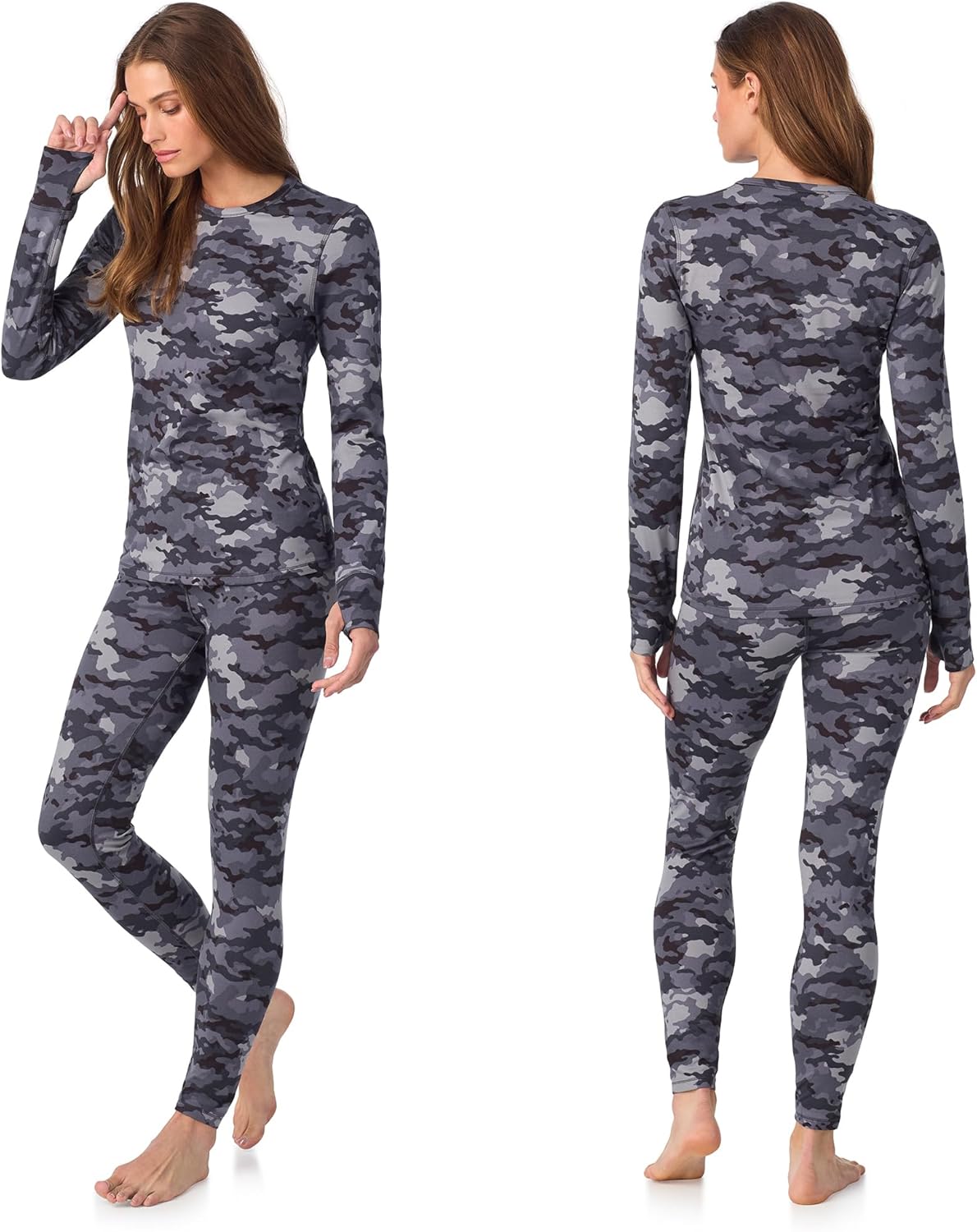 Cuddl Duds Women's Heavyweight Fleece Lined Thermal Set | Long Sleeve Top & Leggings for Winter Comfort