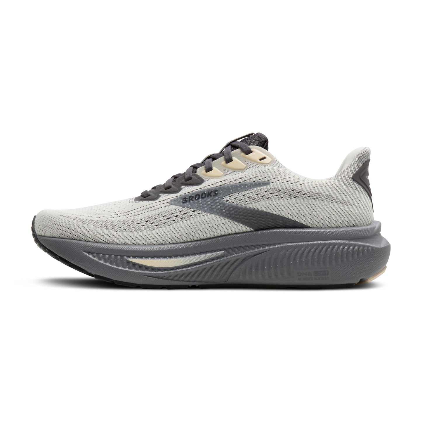 Brooks Men’s Ghost 17 Neutral Running Shoe - Vaporous Grey/Primer/Sand - 11 Medium