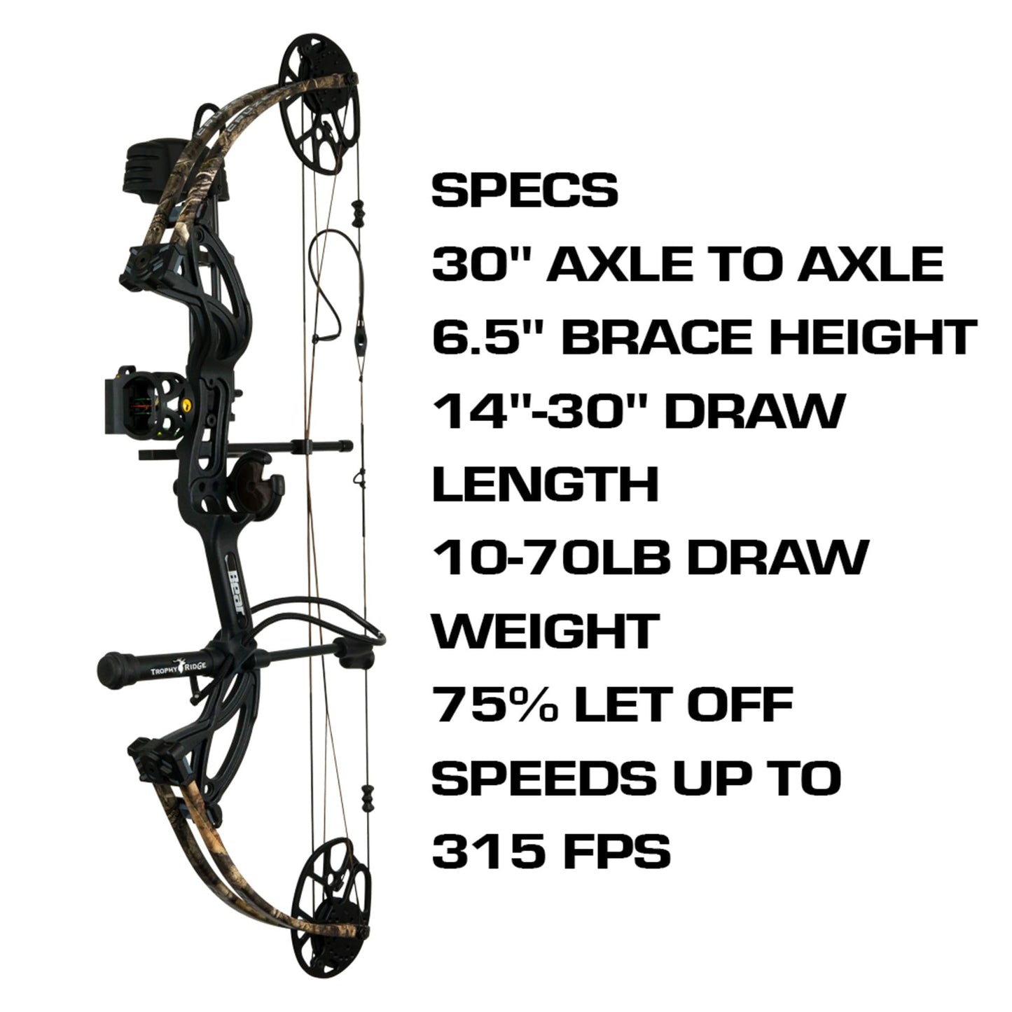 Bear Archery Cruzer G3 Ready to Hunt Compound Bow Package for Adults and Youth, Right Hand, Fred Bear