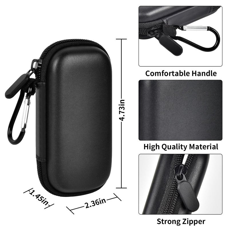 PAIYULE Heart Rate Monitor Case for KardiaMobile 6L / 6L Max 1L Personal EKG Monitor Storage Holder for Cardiac Mobile Portable Heart Rate Monitor Bag Organizer (Pill Box Included) (Full Black)