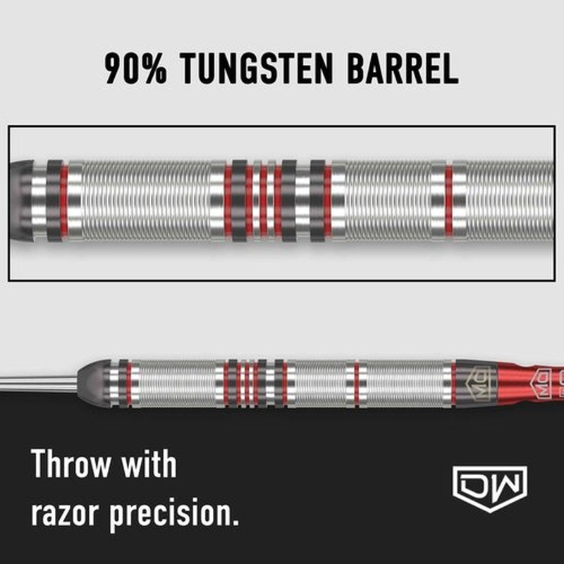 DW Piranha Razor 90% Tungsten Steel Tip Darts 22G, Precision Balanced, Accurate and Durable - Perfect for Professional and Recreational Players