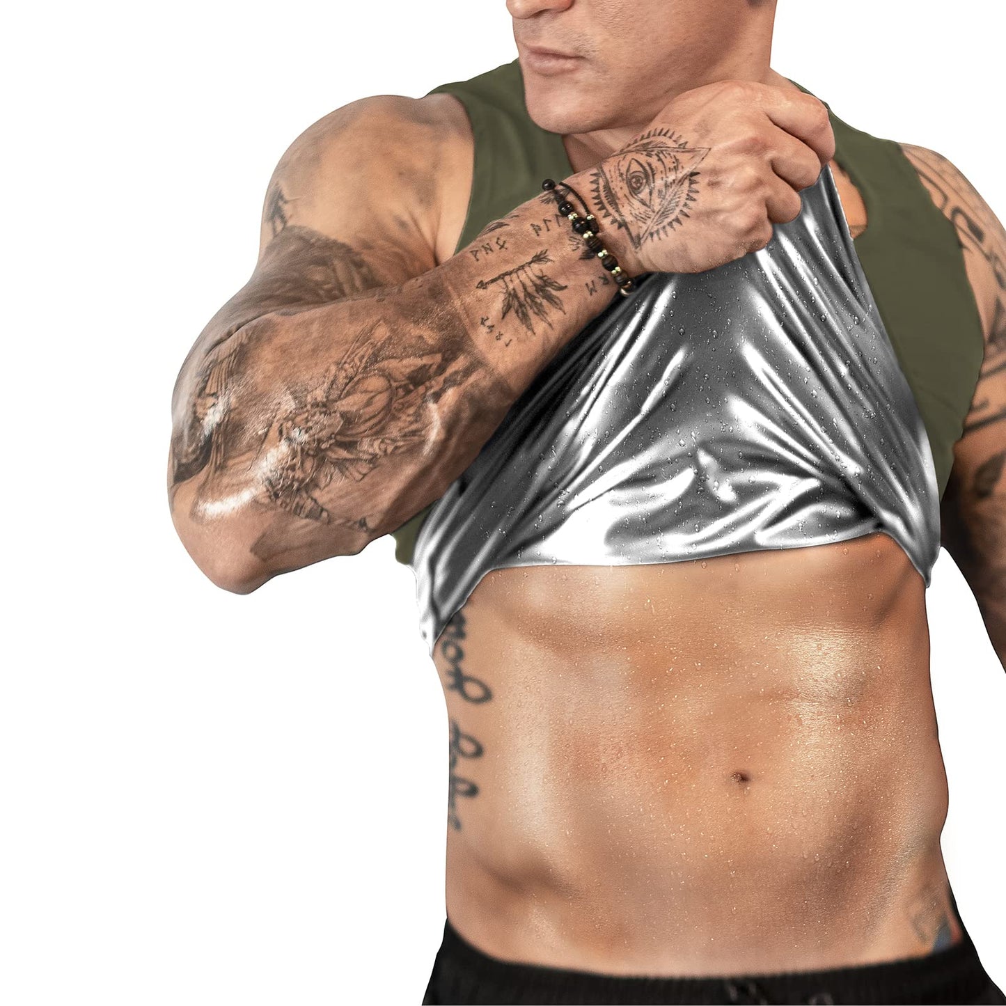 FUXERT Men's Sweat Vest Sweat Tank Top for Waist Trainer Workout Body Shaper Sauna Suit for Gym Exercise(GN 4XL/5XL)