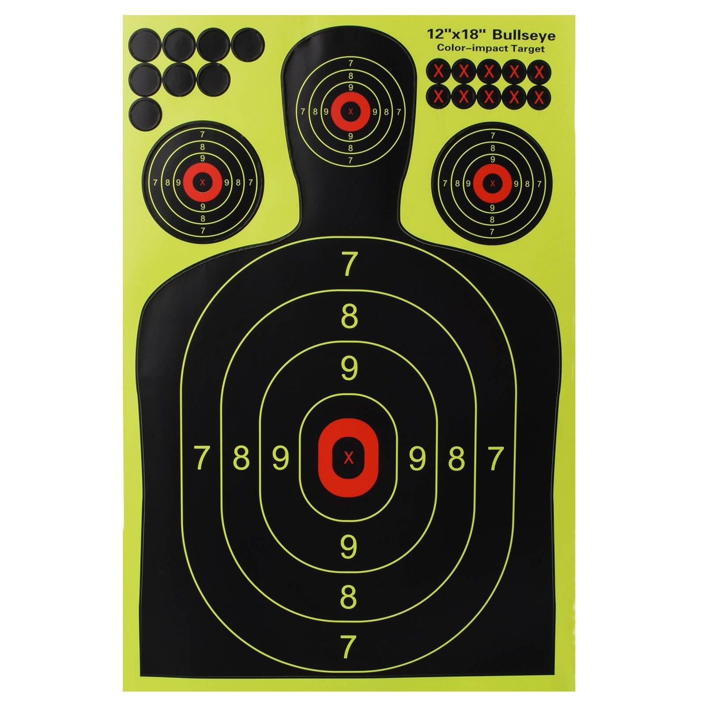 SKLK-SEL 12x18 inch Silhouette Splatter Targets -Easily See Your Shots Burst Bright When Hitting Target for BB Guns, airguns, Rifles, Indoor and Outdoor Ranges -10 Pack