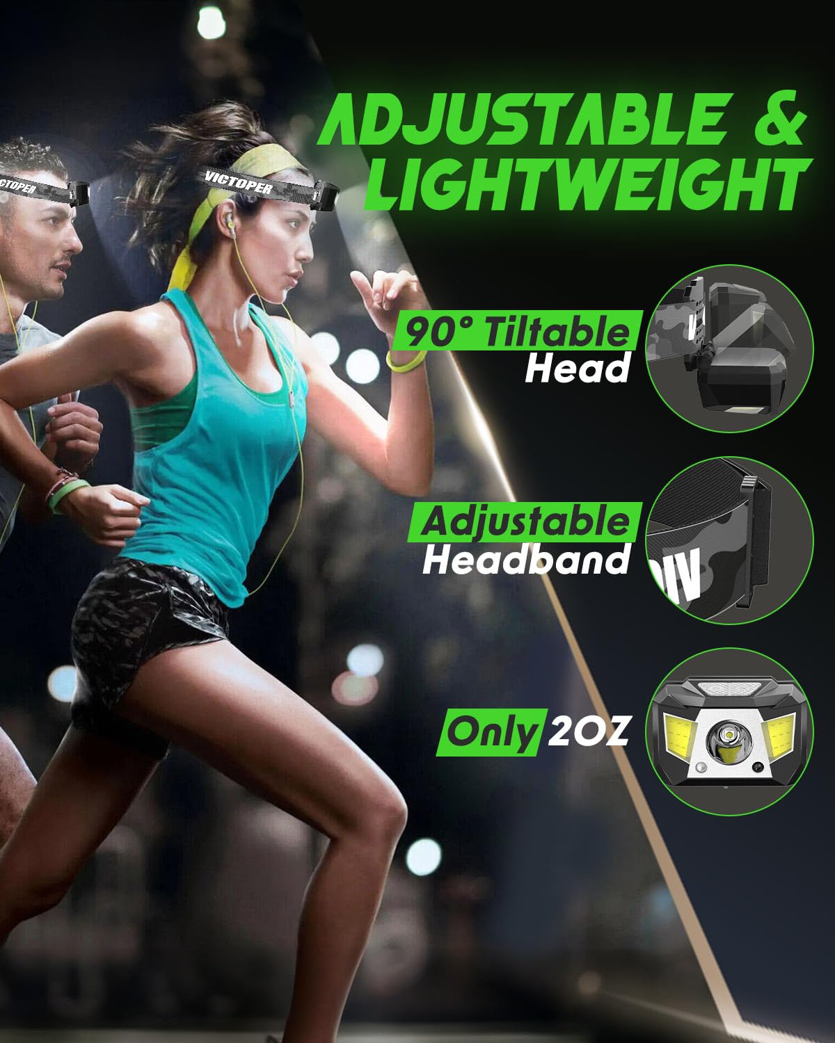 Rechargeable Headlamp 2 Pack, 1200 Lumens Motion Sensor Head Lamp with Red Light, 8 Modes Super Bright LED Headlight, WaterProof Head Flashlight for Outdoor Camping Hiking Running Fishing Hunting