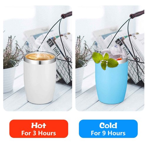 VEGOND Stainless Steel 12 oz Tumblers bulk Vacuum Insulated Double Wall Travel Tumbler with Lid and Straw Reusable Tumbler,Sky Blue 12 pack