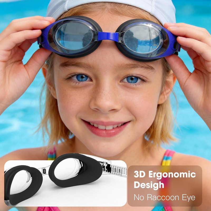 Kids Swim Goggles - 2-Pack Adjustable Swimming Goggles for Ages 5-15 | Comfortable Fit for Boys & Girls