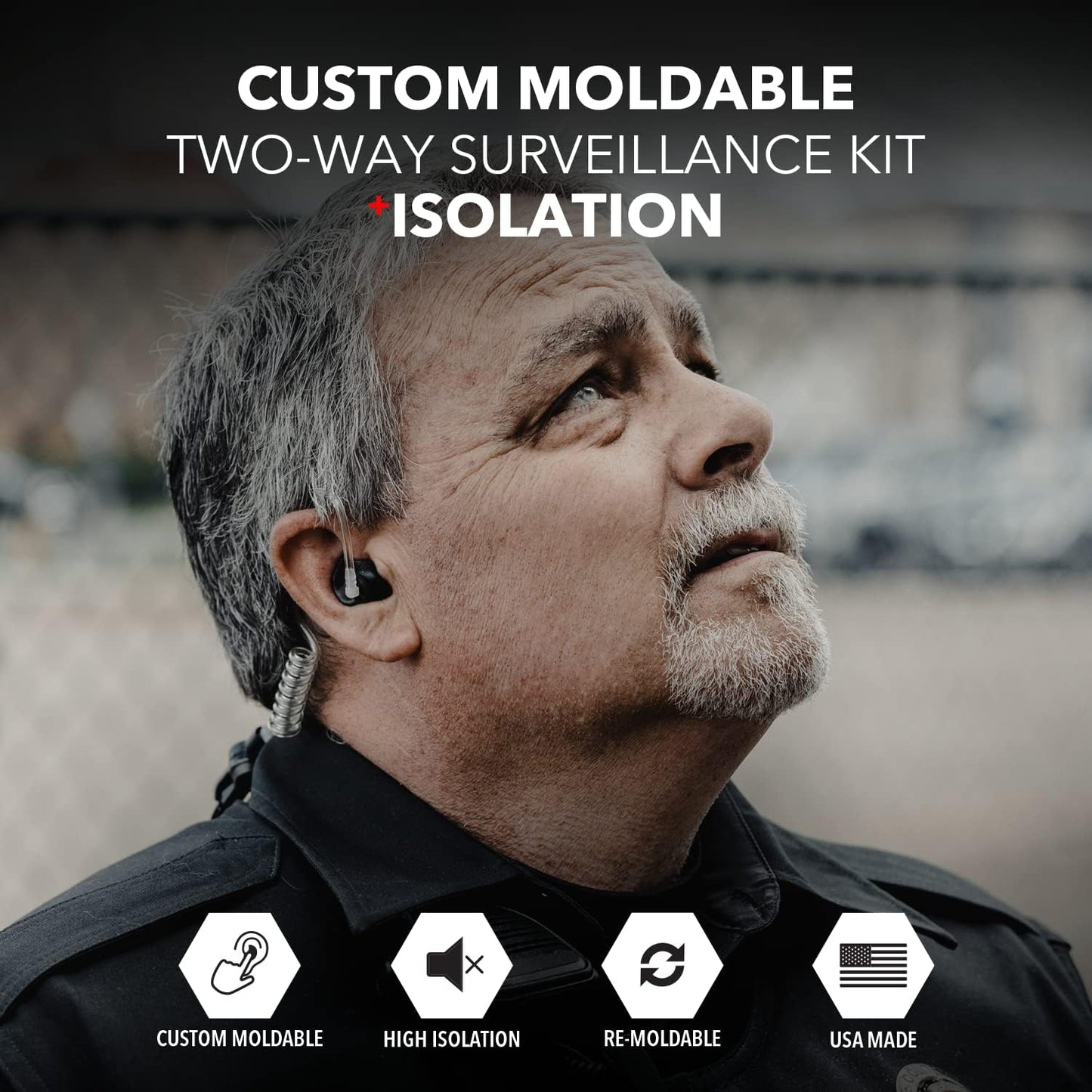 Decibullz Radio Headset - Noise-Reducing Earpieces for Motorola Two-Way Radios | 2-PIN 2.5mm/3.5mm