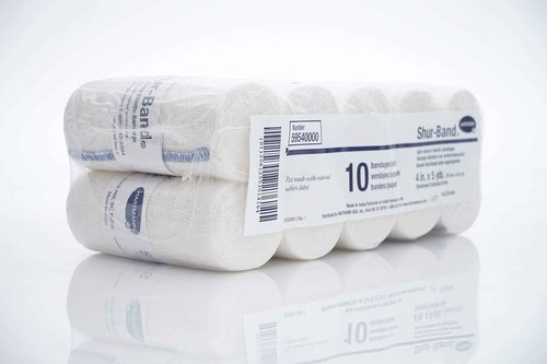 Hartmann 59540000 Conco Shur-Band Latex-Free Elastic Bandage, Standard Compression, Single Hook and Loop, 4" Width, 5YDS Length, Pack of 60