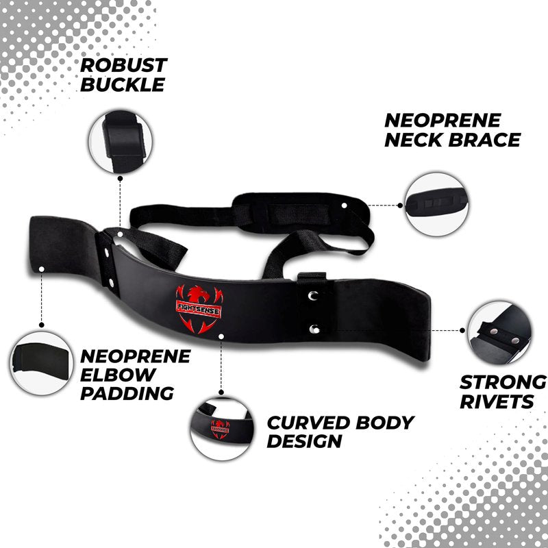 FIGHTSENSE Arm Blaster Biceps Curl Triceps Muscle Isolator Bomber Fitness Gym Workout Training Support (Black)