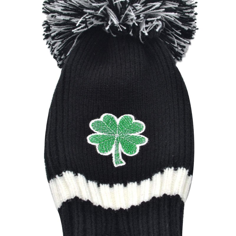 LOXASUM Golf Club Head Covers Driver Wood Set 1 3 5 Funny Knitted St. Patricks Day Gift Original Clover Embroidered Always Lucky 460cc POM POM (#1 Driver)