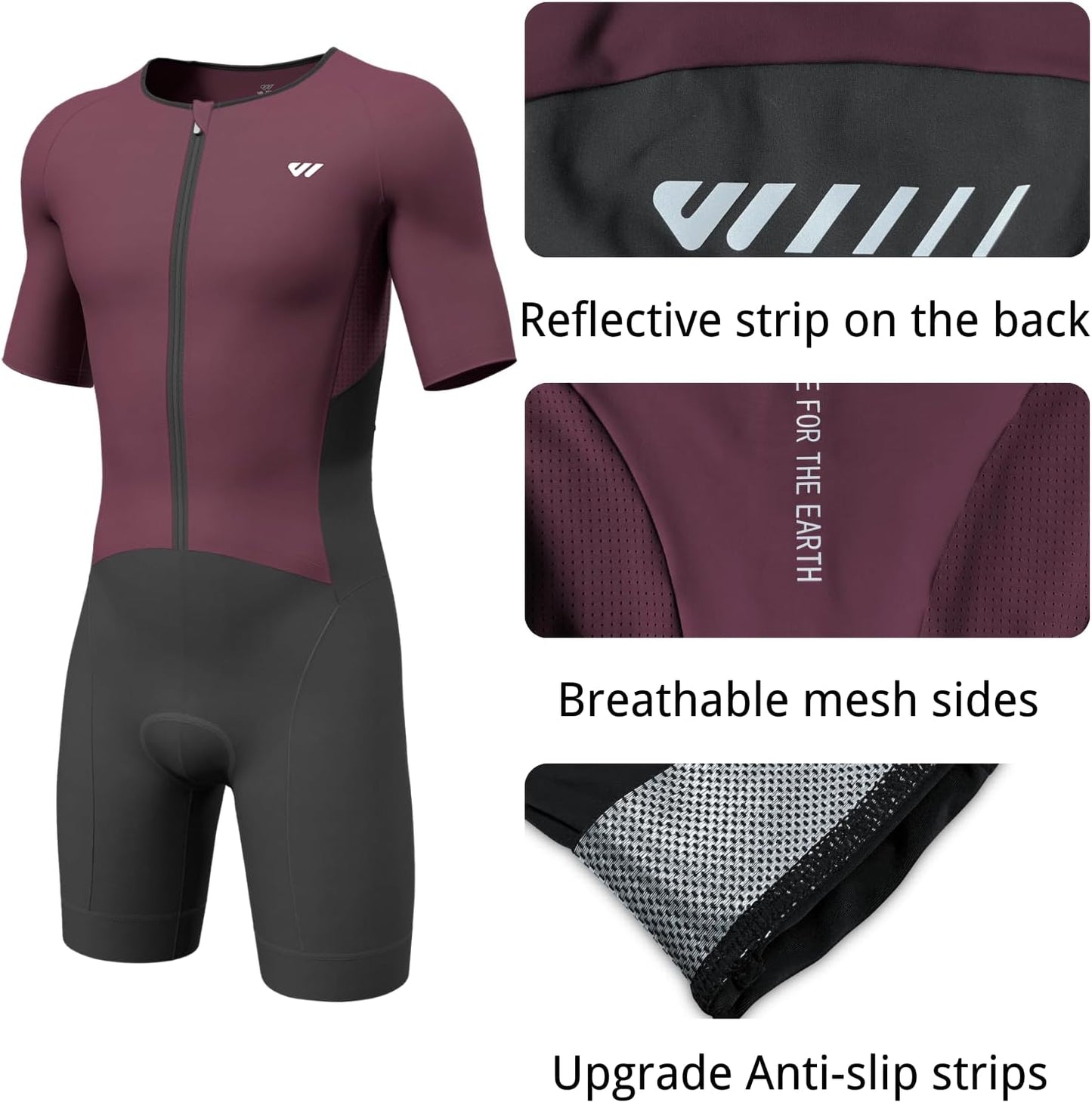 Men's Triathlon Suits - High Elasticity Breathable Quick-Drying Trisuits for Cycling, Swimming & Running | Various Sizes Available