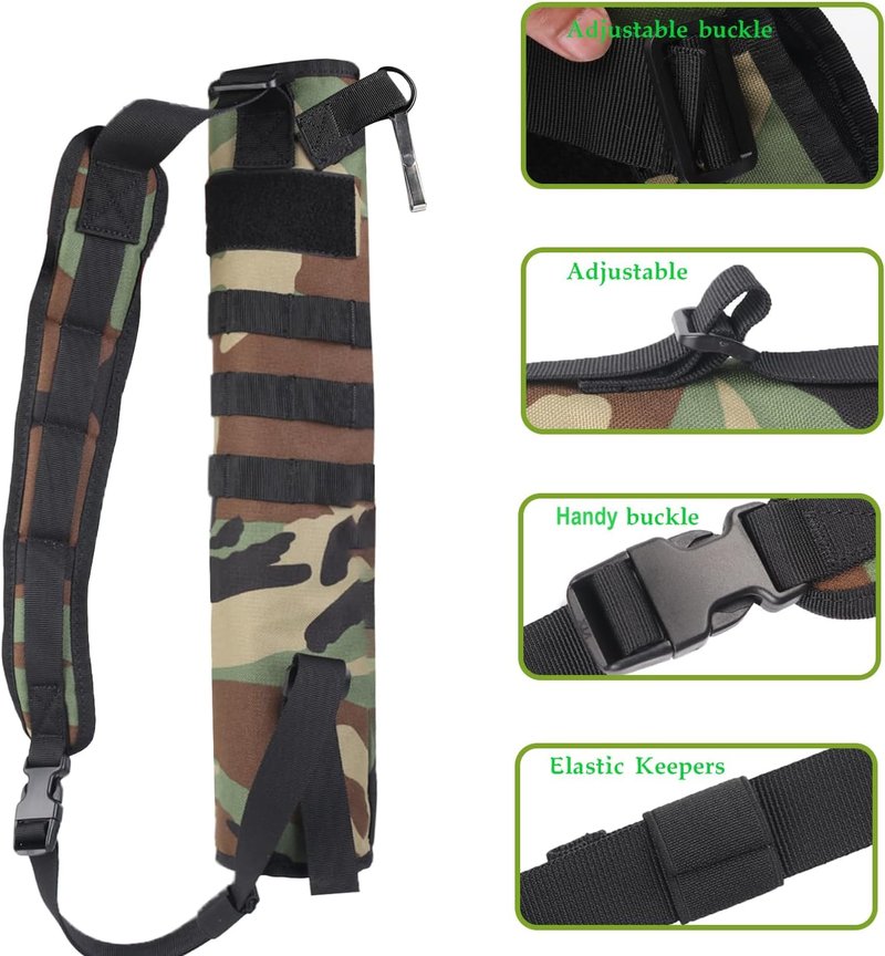 Lightweight Back Arrow Quiver - Dual Use Foldable Compact Hip Bag for Target Shooting | Molle System