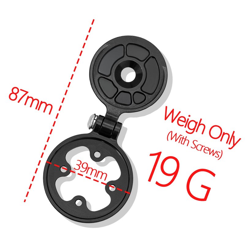 Thinvik Aluminum Alloy Bike Computer Stem Mount for Garmin Wahoo Bryton - Angle Adjustable,Hinge Feature