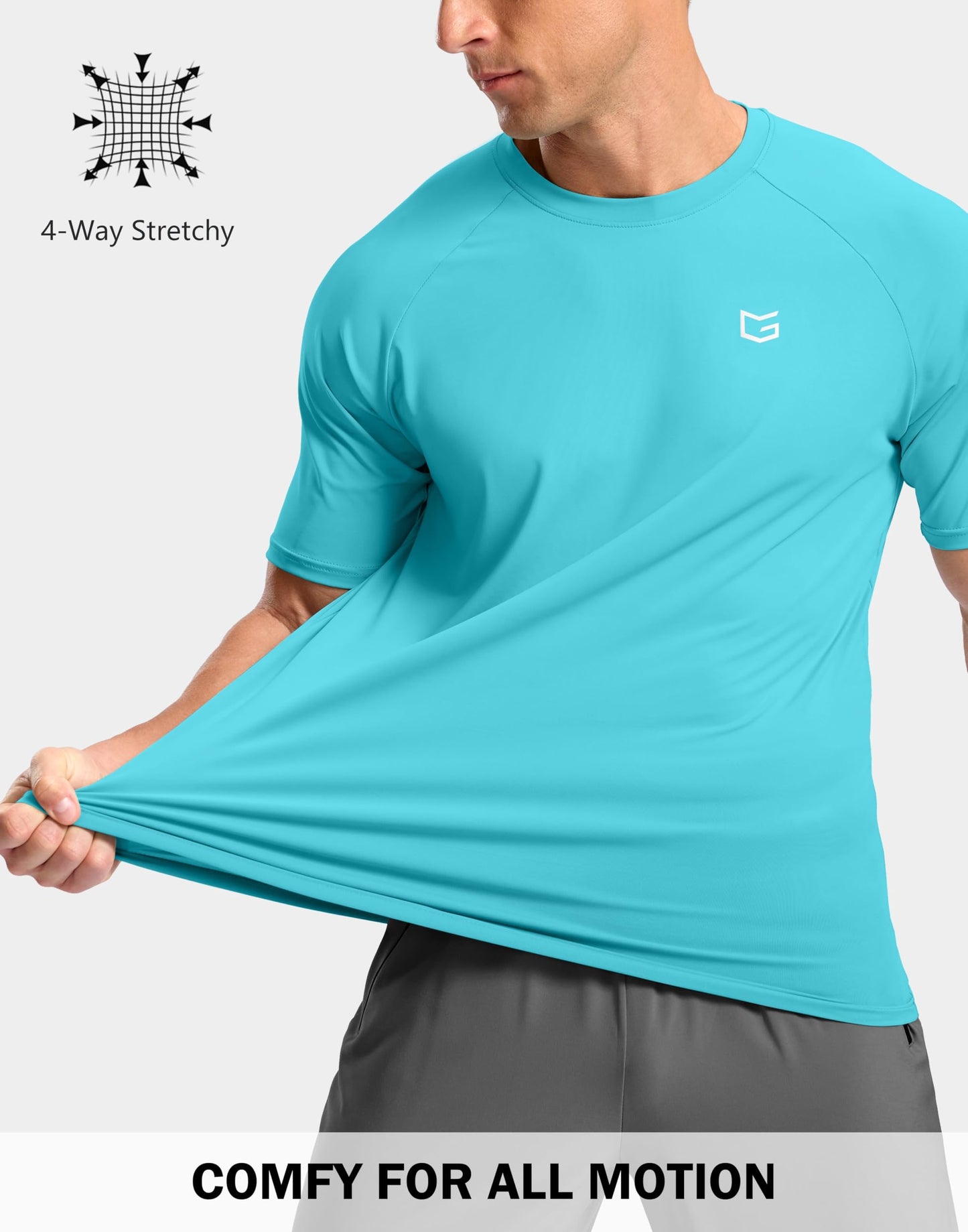 G Gradual Men's Athletic Workout T-Shirts Moisture Wicking Cooling Running Shirts Short Sleeve Performance Tee for Gym Tennis(Blue,4XL)