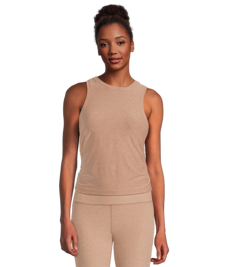 Beyond Yoga Women's Featherweight Your Fit Shirred Tank Desert Sand Heather Small