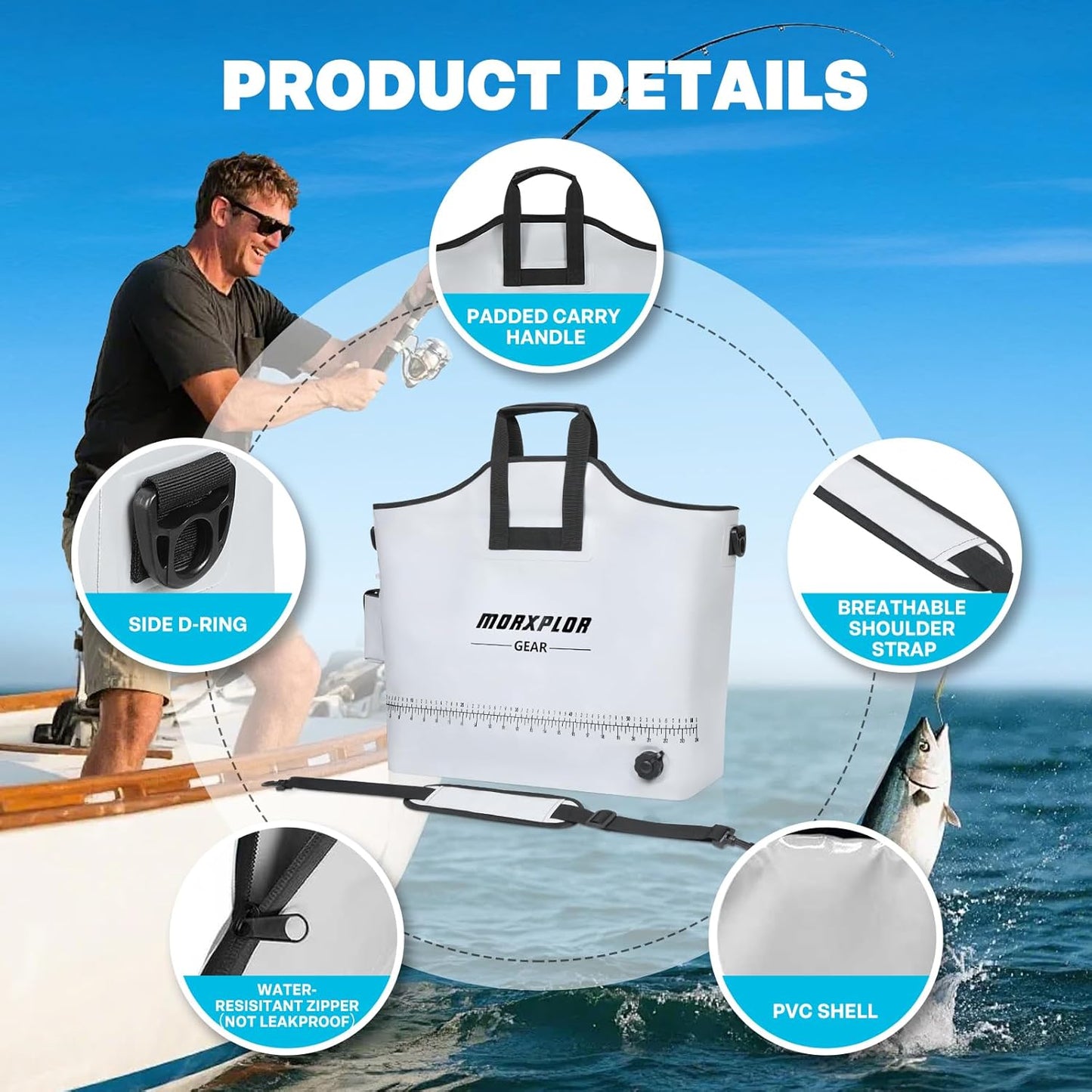 Heavy Duty Fishing Weigh-In Bag - MORXPLOR Tournament Fish Bag | 26x23 & 19x34 Inches
