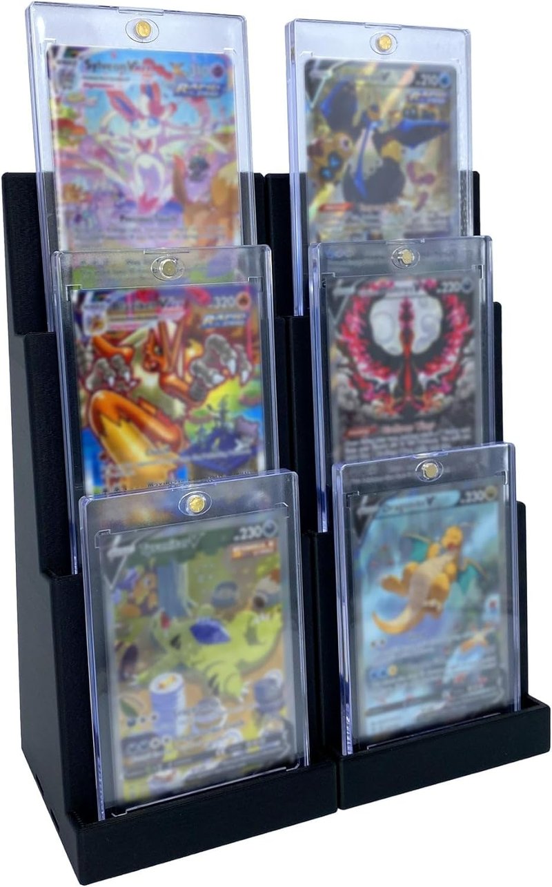 Magnetic Holder Card Display Stand - 2 Pack Black Trading Card Holder for Collectors