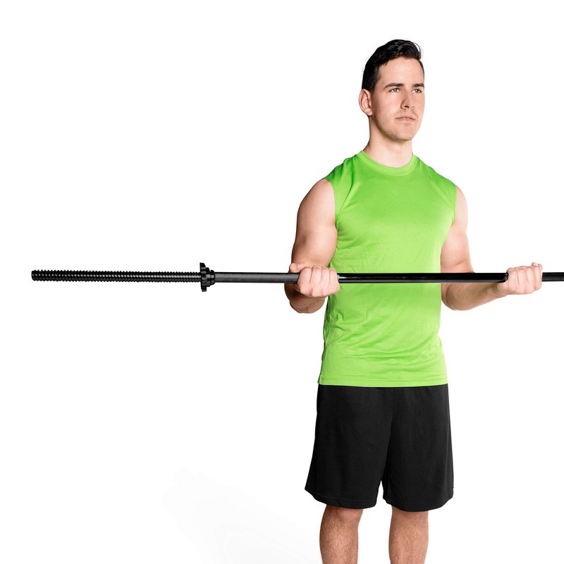 CAP Barbell 60” Standard Solid Threaded Bar, 1-Inch, Multiple Colors, Black
