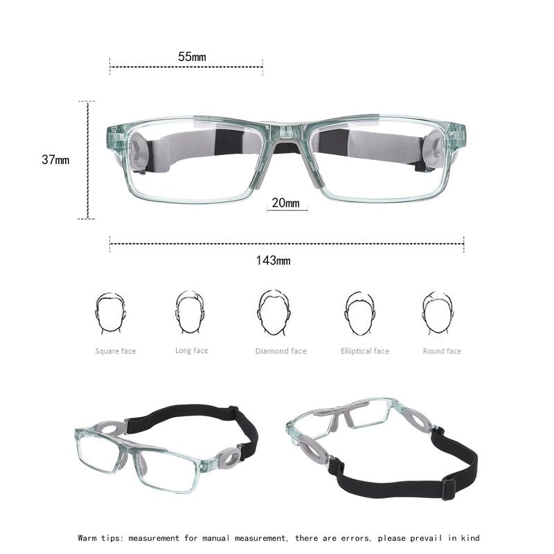 SooGree Sport Safety Goggles Glasses Racquetball Basketball Goggles Sports Eyewear Protective Glasses Lens Replaceable Scratch Resistant Protective Eyewear (8040 Light Grey frame Gray pad)