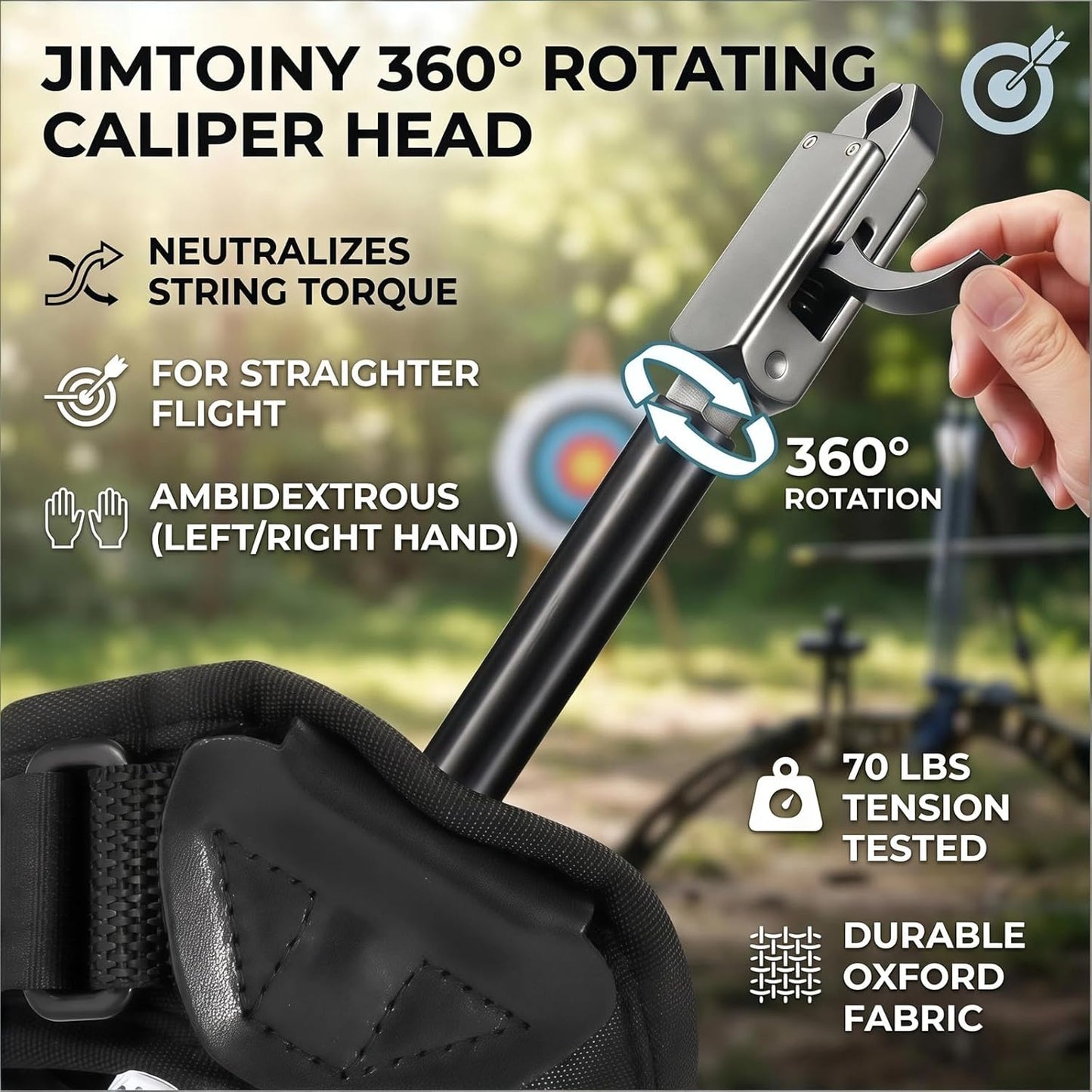 Archery Bow Release - Adjustable Wrist Strap Release Aid for Compound Bows | Fits Youth & Adults, Left/Right Hand