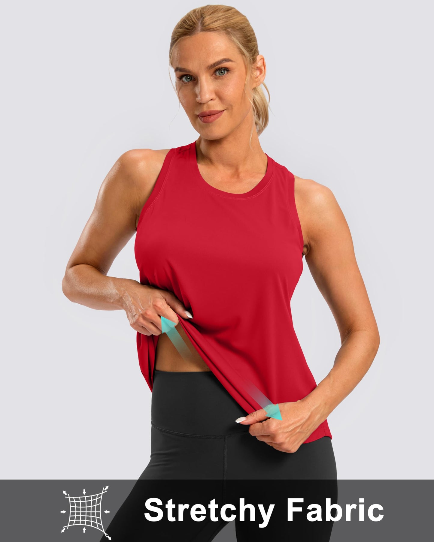 G Gradual Women's Workout Tank Tops Racerback Athletic Yoga Tops Loose Fit Sleeveless Running Gym Sports Shirts for Women(Red New,XL)