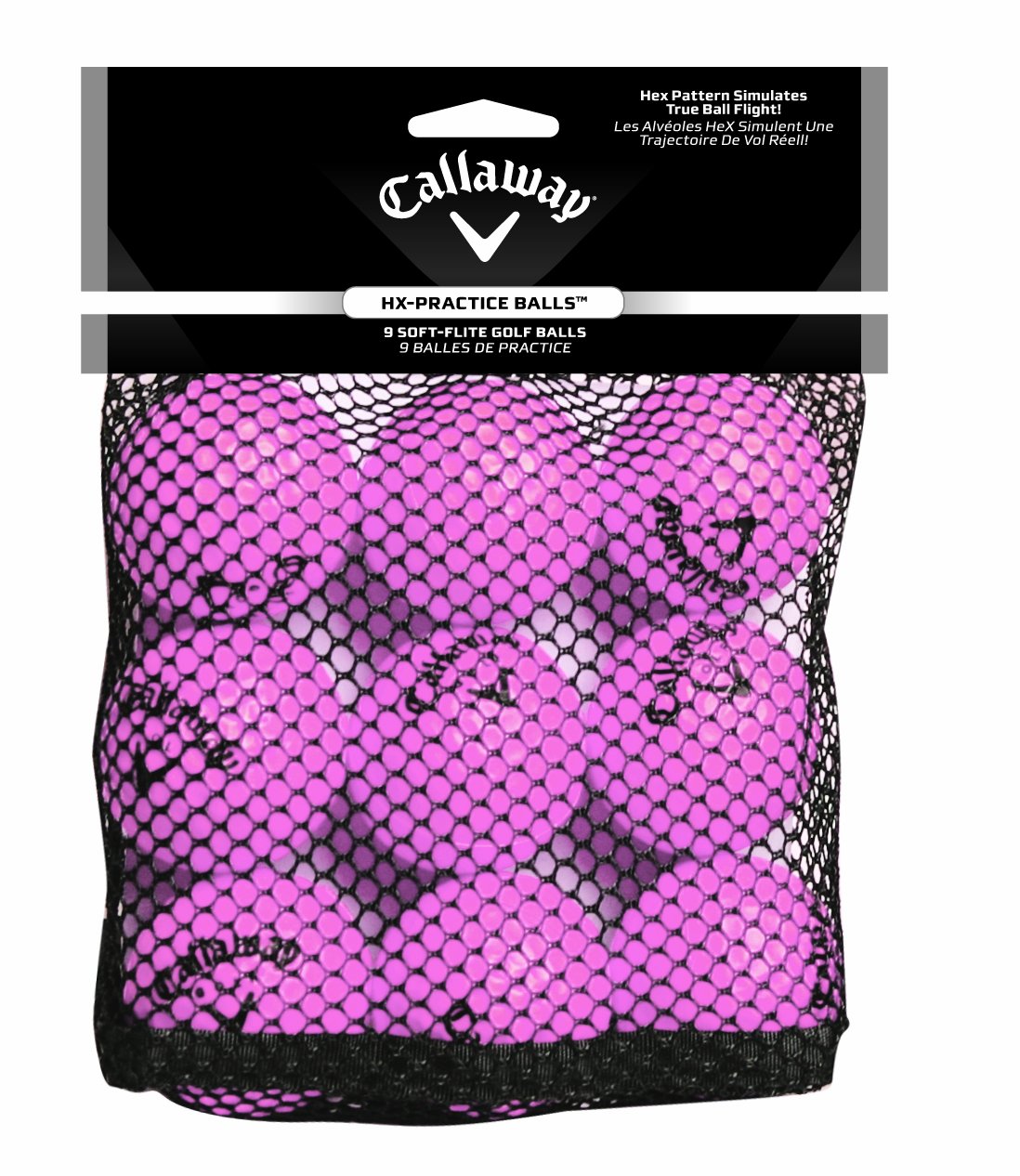 Callaway HX Soft Flight - Foam Practice Golf Balls, Pink (9 Pack)