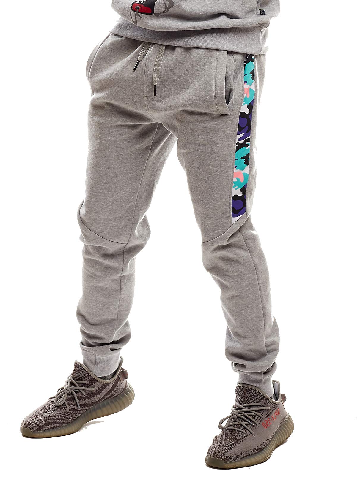 SCREENSHOT SPORTS-P11972 Mens Premium Hip Hop Fashion Pockets Fleece Pants - Slim Athletic Jogger Fitness Workout Utility Sweatpants-H.Grey-XLarge