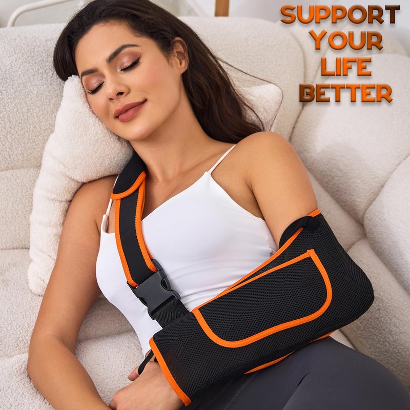 Yaoociy Arm Sling for Women&Men with Enhanced Size Adjustable Sling for Arm Support, Elbow Wrist Left Right Arm Sling with Buckle Design (M)