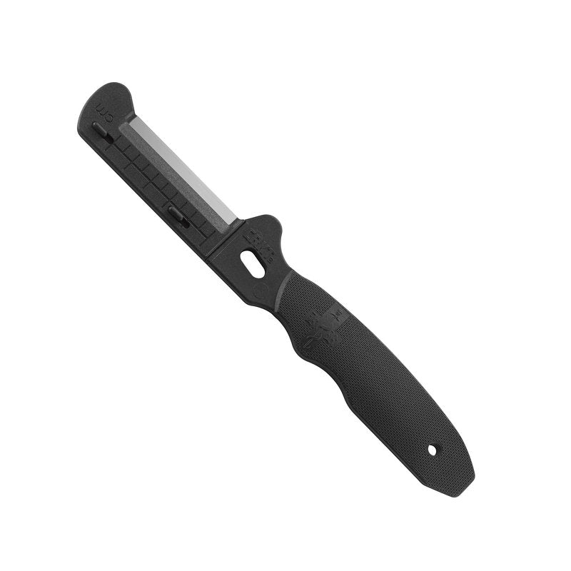 CRKT Combat Stripping Tool with Sheath: Emergency Trauma Tool, Flat Razor Blade to Slide Through Clothing and Gear, Oxygen Wrench, Poly Handle, Sheath 9860