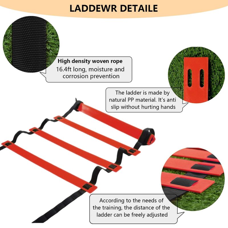 Tuyzhrymlic Agility Ladder Speed Training Set, 80lb Resistance Band with Adjustable Waist Belt to Improve Explosive Strength Focus Muscle Suitable for Football Basketball Baseball Jumping Volleyball