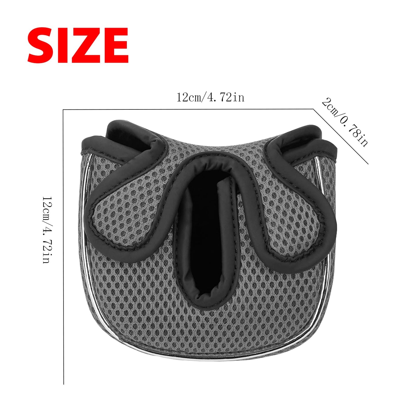Andux Putter Cover Golf Putter Head Covers for Low Center Shaft Putter MT/TG23, Square Gray