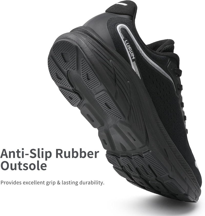 Men's Lightweight Walking Shoes - Breathable Cushioning Athletic Sneakers for Gym & Running | Non-Slip Comfort
