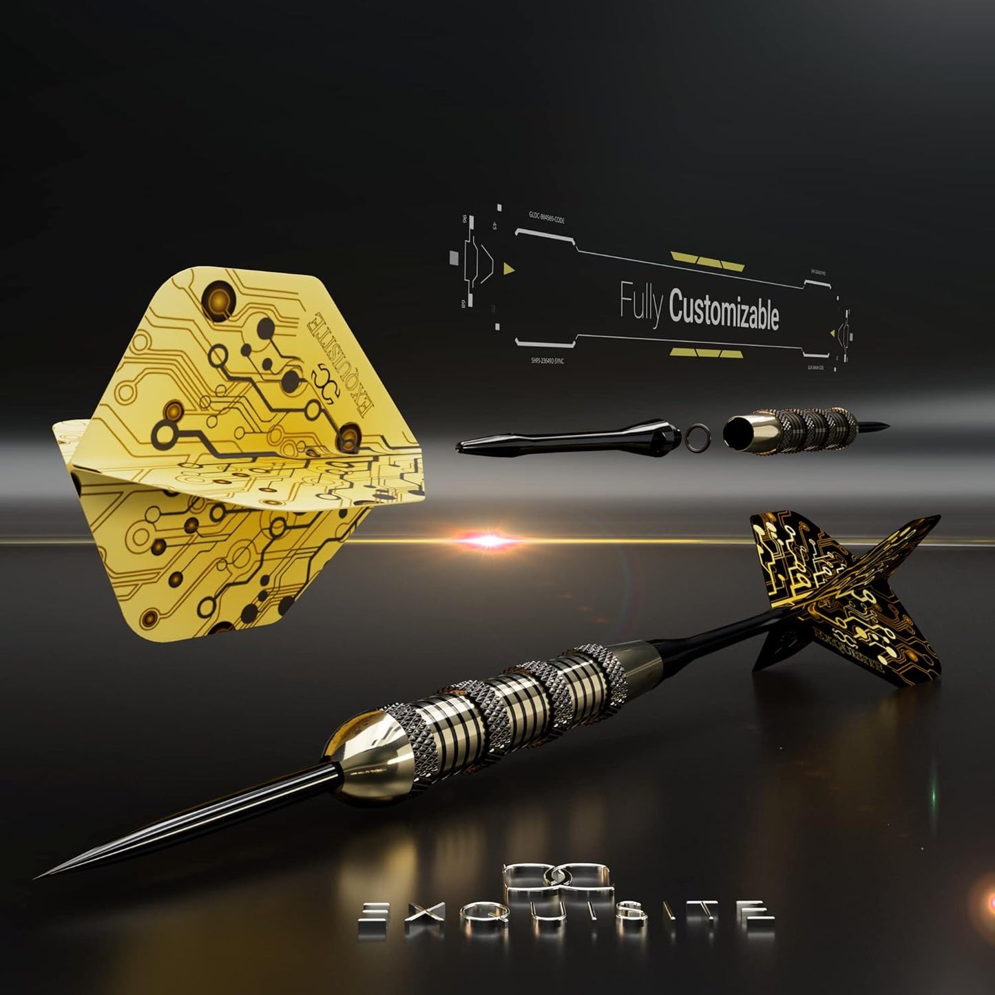 Premium Steel Tip Darts Set - Professional Brass Barrels, Metal Tips & Extra Flights | 12 Aluminum Shafts, Dart Tool & Case