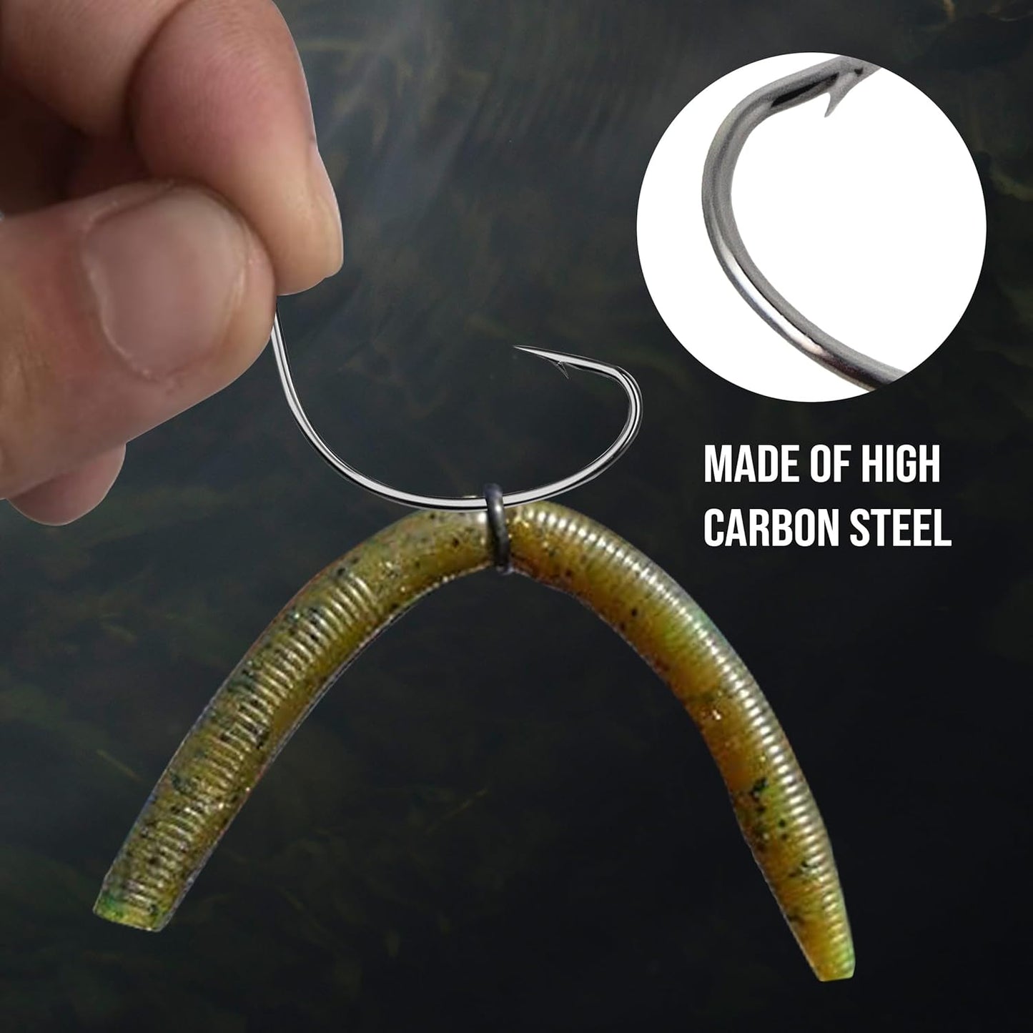 Wacky Hooks - Ultra Sharp Weedless Fishing Hooks | 25 Pack Neko Rig Hooks for Bass Fishing