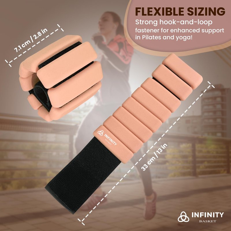 Infiniti Basket 2LB Ankle & Wrist Weights for Women | Bracelet weights for women | Perfect 2 pound adjustable ankle weights | Arm, Wrist, Ankle Weights Set of 2 (Purple)