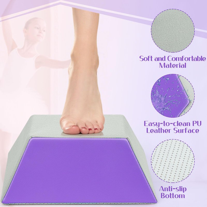 Cheerleading Balance Trainer, Purple, PU Anti-slip, Stunt Stand for Flyers, Balance Training Gymnastics Beam & Core Strength