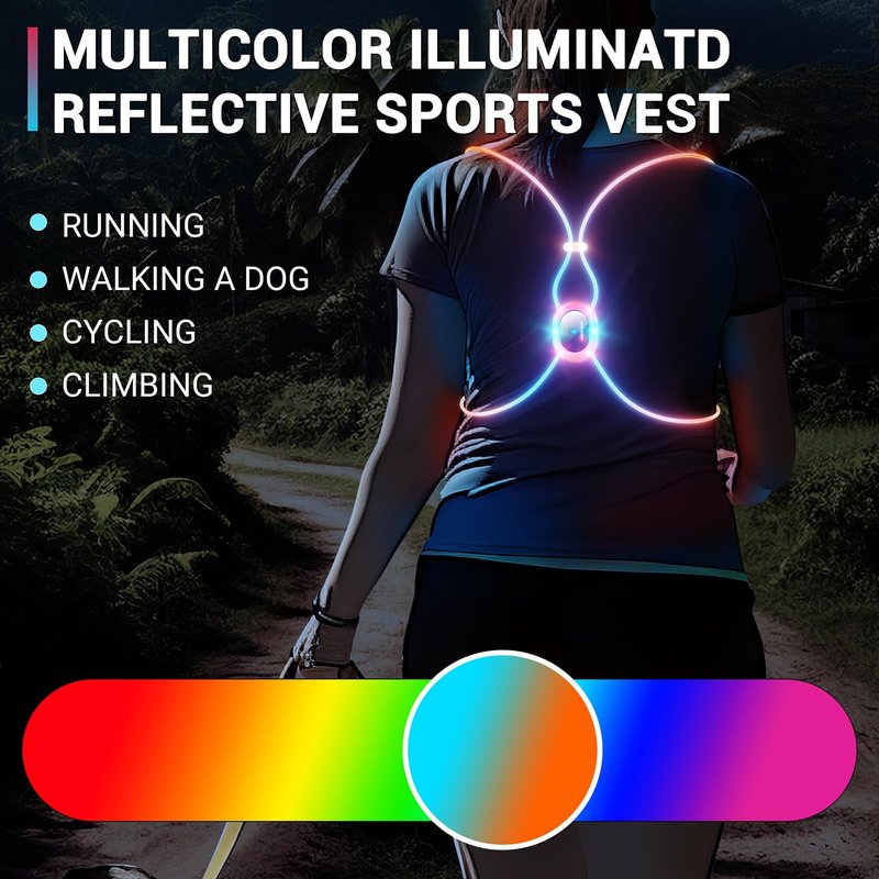 Running Lights For Runners, Reflective Running Vest, Reflective Running Gear Walking Vest For Women, Night Running Gear, Light Up Running Vest, Gifts For Runners, Safety Running Vest For Women & Men