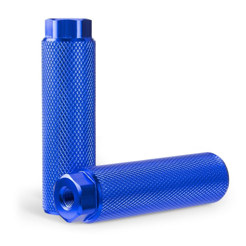 Shwsed Bike Pegs, Aluminum Anti-Skid BMX Bicycle Foot Pegs for Mountain Bike Cycling, Stunt Pegs Fit 3/8 inch Axles (Dark Blue)