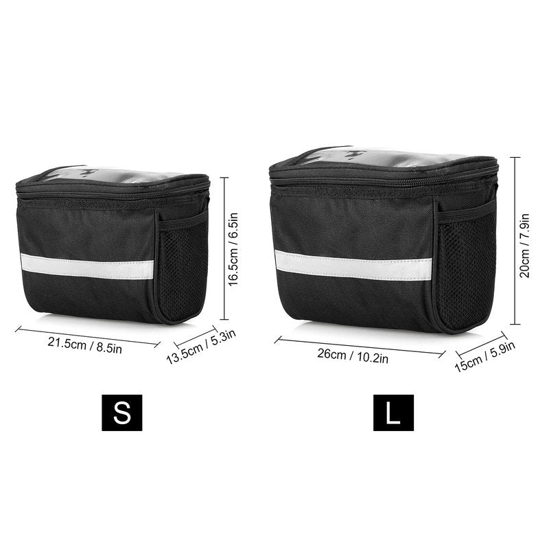 Lixada Bike Baskets Bag with Reflective Stripe Bicycle Handlebar Bag Bike Frame Bag Bicycle Bag Bike Front Tube Bag Bike Pannier Bag