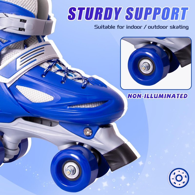 Fotoumgl Rainbow Toddler Roller Skates - Size 4 Adjustable | Light Up Quad Skates for Girls & Boys Beginners Aged 3-12