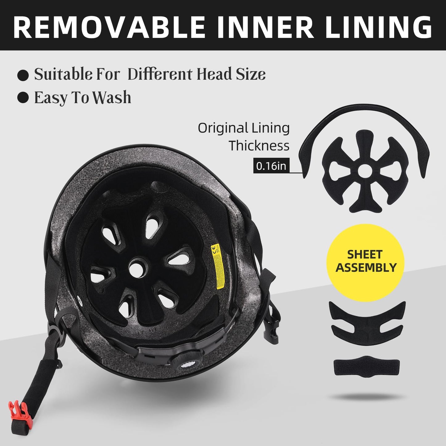 Helmet for Bicycle Scooter Roller Skate Inline Skating Rollerblading, Adjustable and Multi-Sport for Skate Scooter, 3 Sizes for Adult Youth (Black, Small)