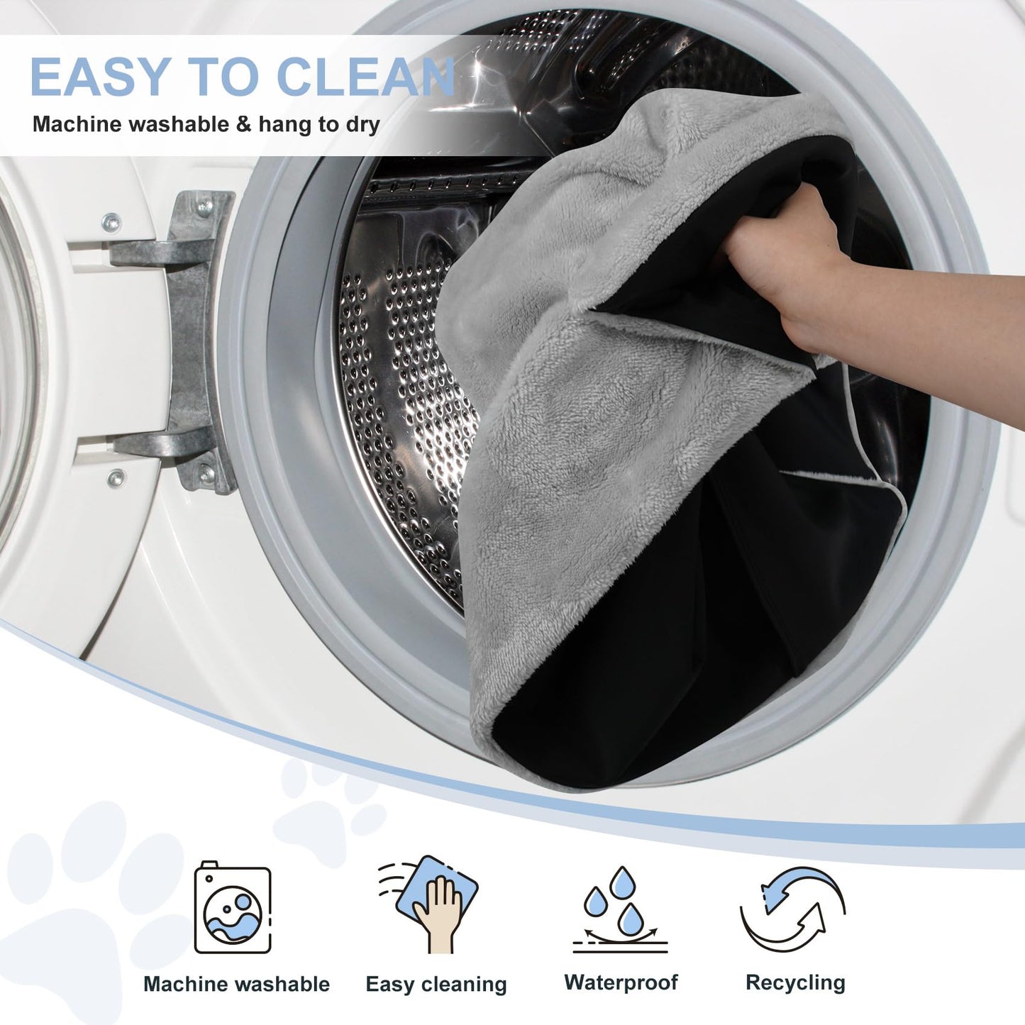 Explore Land Dog Crate Pan Cover with Fluffy Top and Waterproof TPU Lining, Washable Pan Enclosure Cover for 42 inch Pet Cage