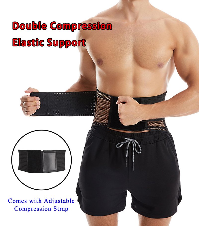 FVVWVV Breathable Lower Back Brace with 4 Stays, Plus Size Lumbar Support Belt for Back Pain Relief with Removable Compression Straps, Back Braces for Herniated Disc, Sciatica,Heavy Lifting