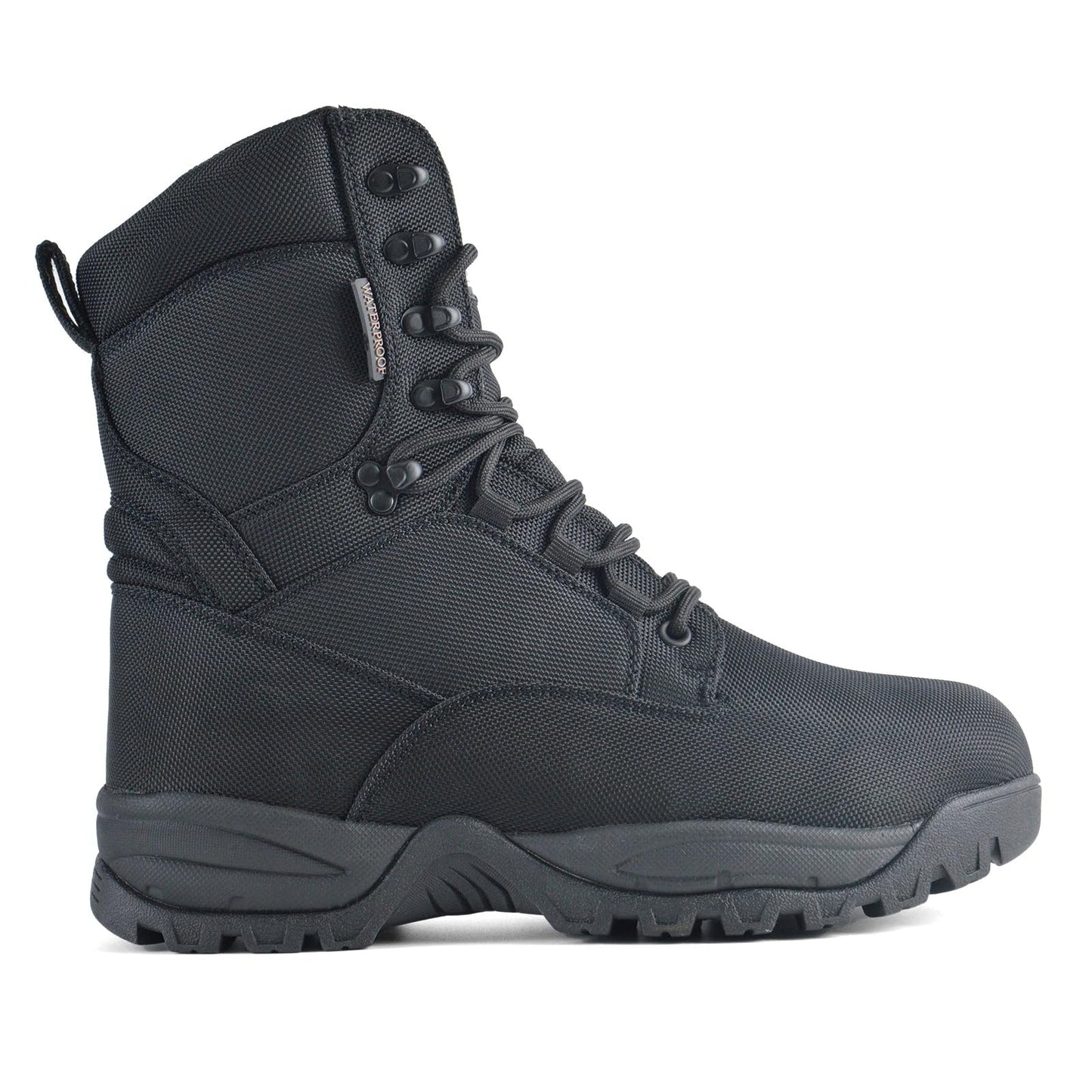 R RUNFUN Men's Waterproof Military Tactical Boots Lightweight Work Boot Insulated Hunting Boots, 8 Inches Lace-up Outdoor Boots, 400g Thinsulate(RF2301Black,Size12)