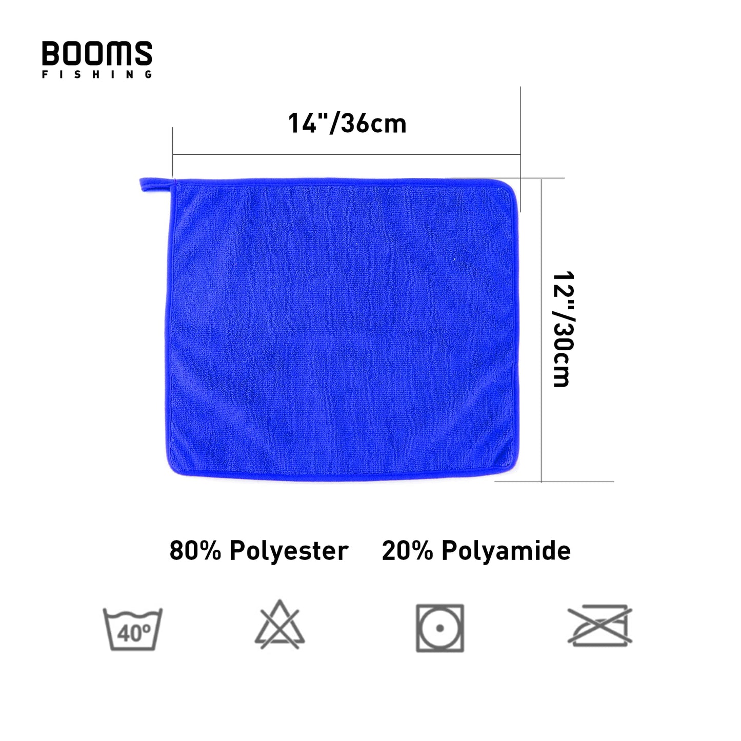 Booms Fishing B0T Microfiber Fishing Towel with Clip, 3 Pack Blue