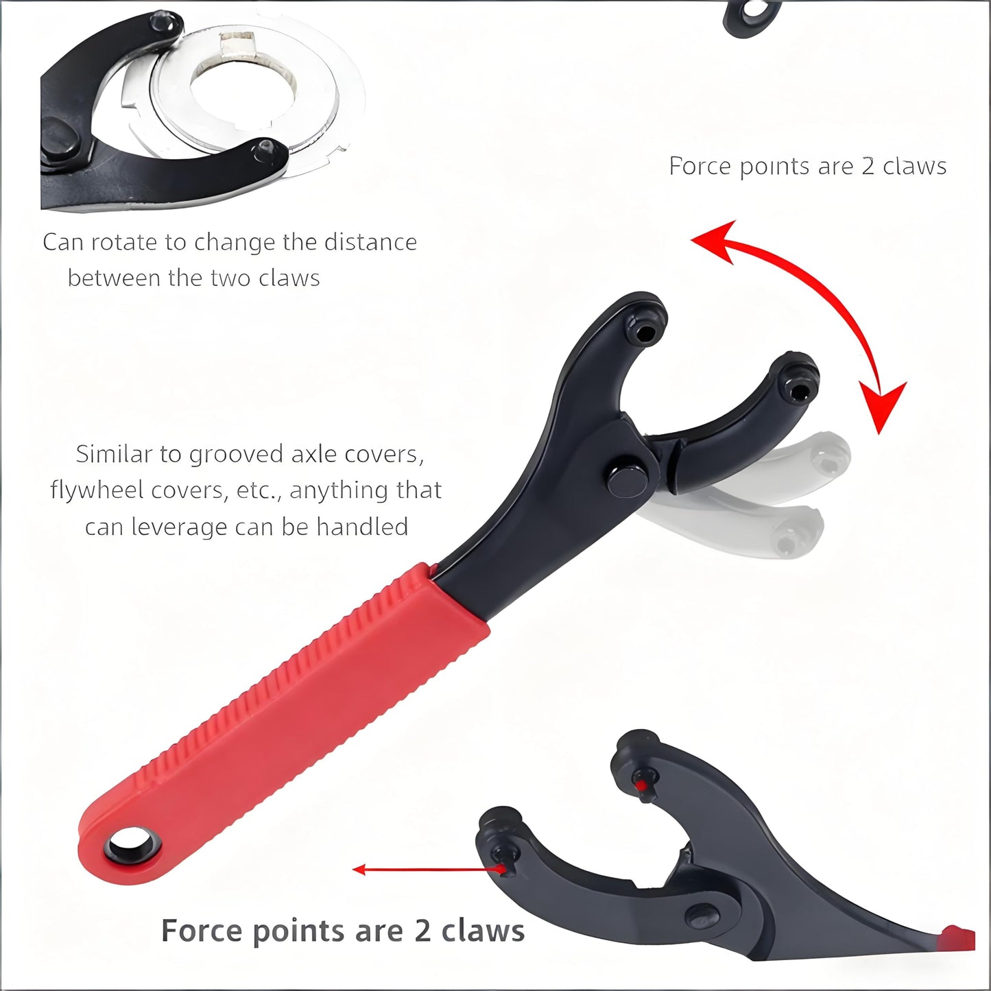 Kuuleyn 2Pcs Bottom Bracket Tool,Bicycle Center Shaft Removal Tool, Eight Character Wrench Mountain Bike Bottom Bracket Tool Flywheel Locking Ring for Biking Cycling