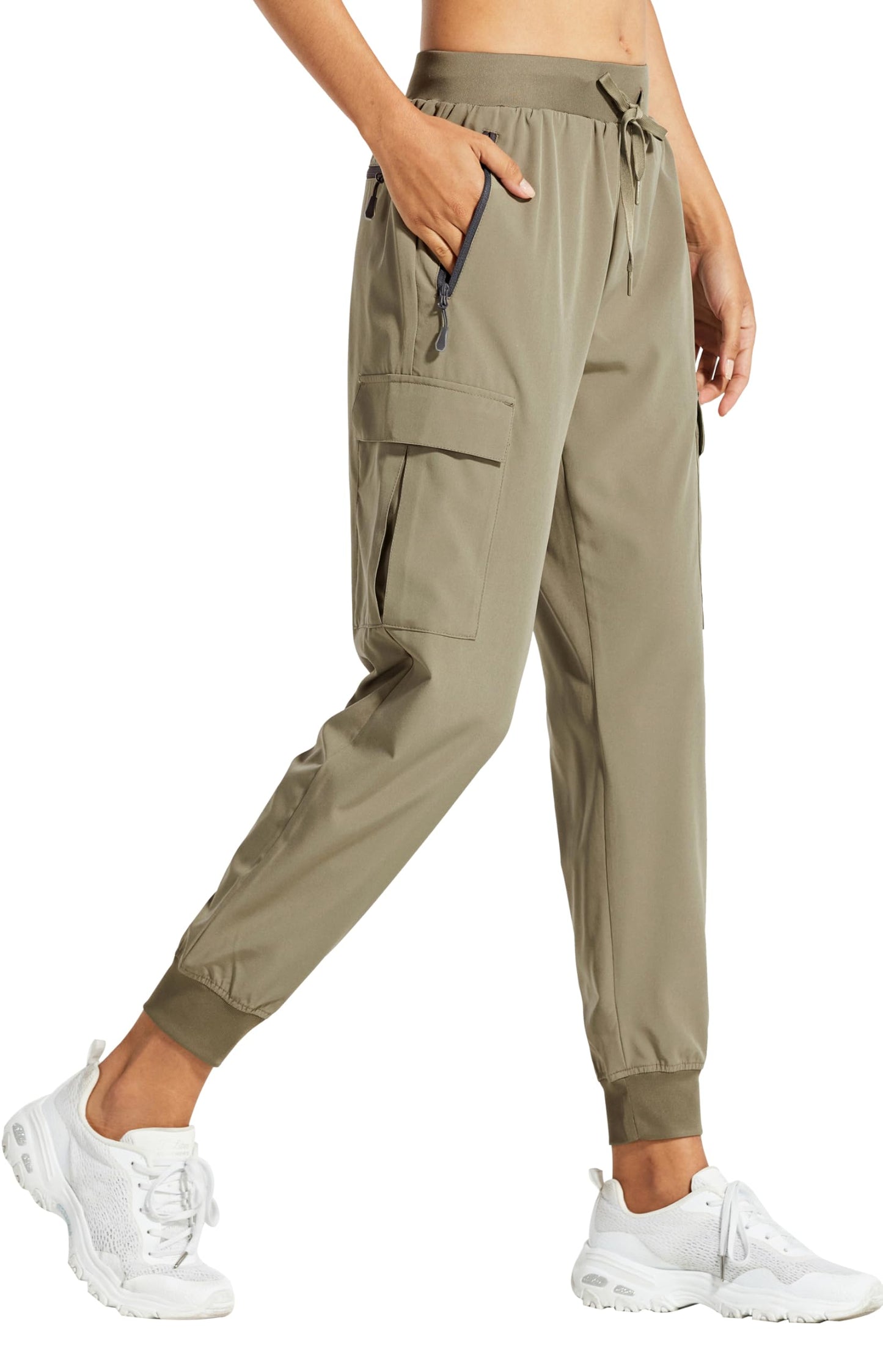 Libin Women's Cargo Joggers Lightweight Quick Dry Hiking Pants Athletic Lounge Casual Travel, Khaki S