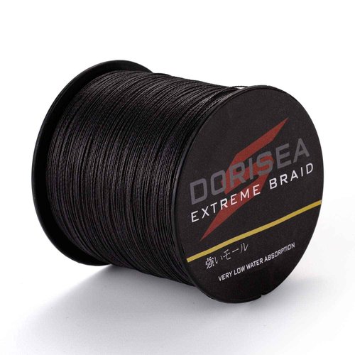 Dorisea Extreme Braid 100% Pe Black Braided Fishing Line 109Yards-2187Yards 6-550Lb Test Fishing Wire Fishing String Incredible Superline Zero Stretch (1000m/1093Yards 130lb/0.63mm(8Strands))